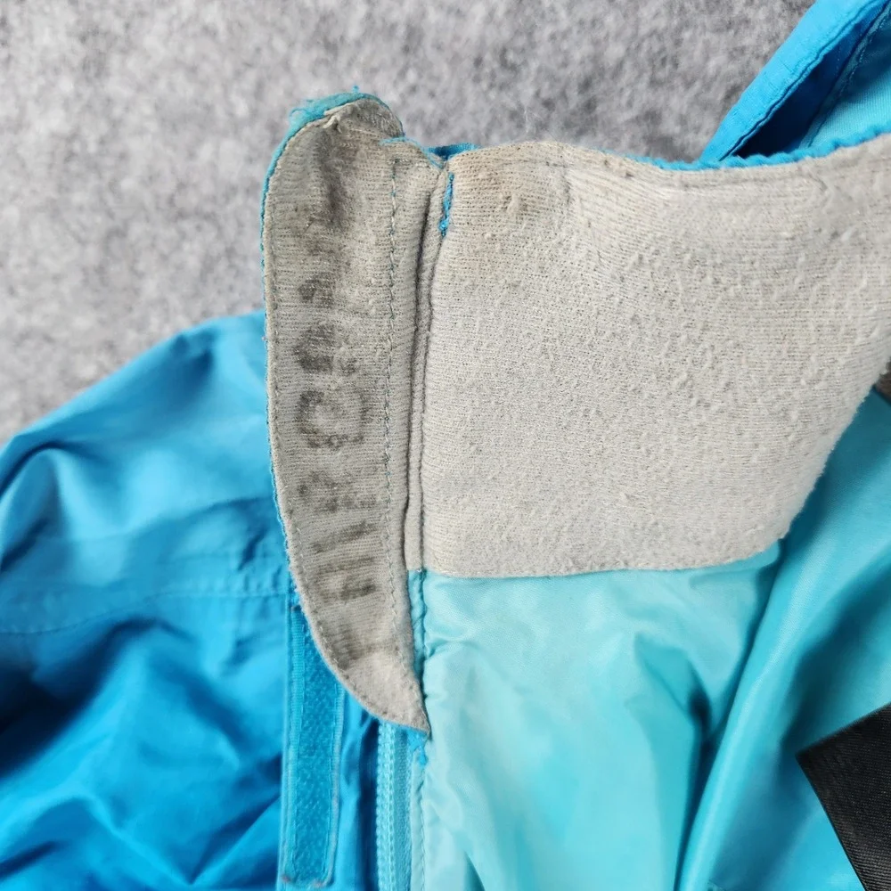 The North Face HyVent Jacket Girls M 10/12 Blue Hooded Rain Shell Hiking Outdoor - Picture 12 of 16